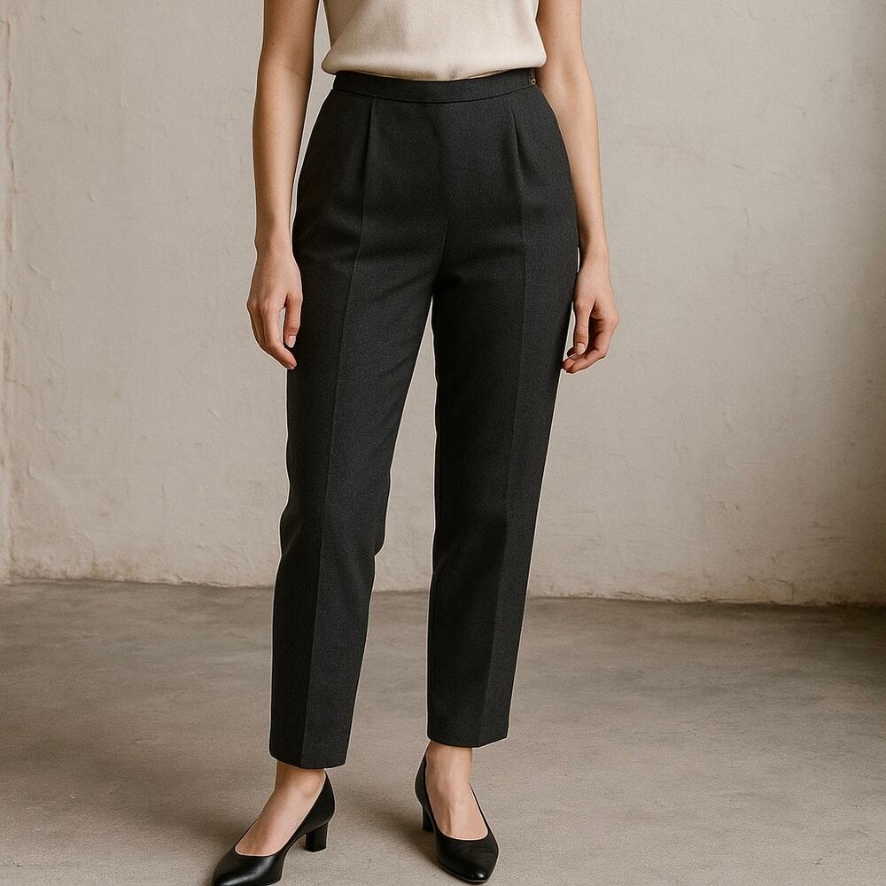 Giorgio Armani A Milano Borgonuovo 21 Black Label‎ Pleated Cropped Trousers Grey